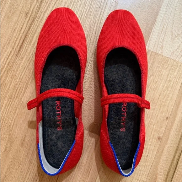 Rothy's Vibrant Red Flats - Picture 1 of 2